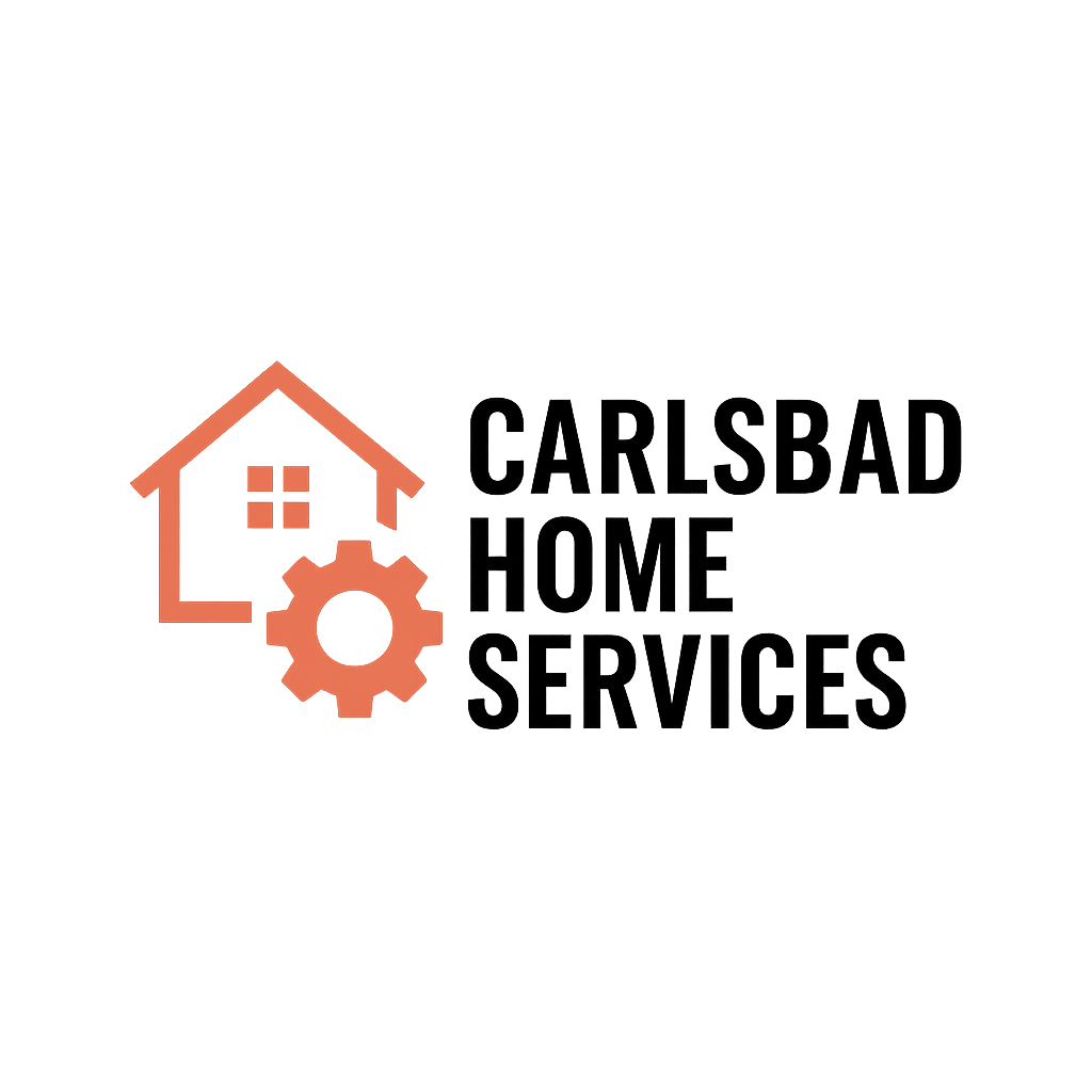 Logo for Carlsbad Home Services featuring a house and gear icon